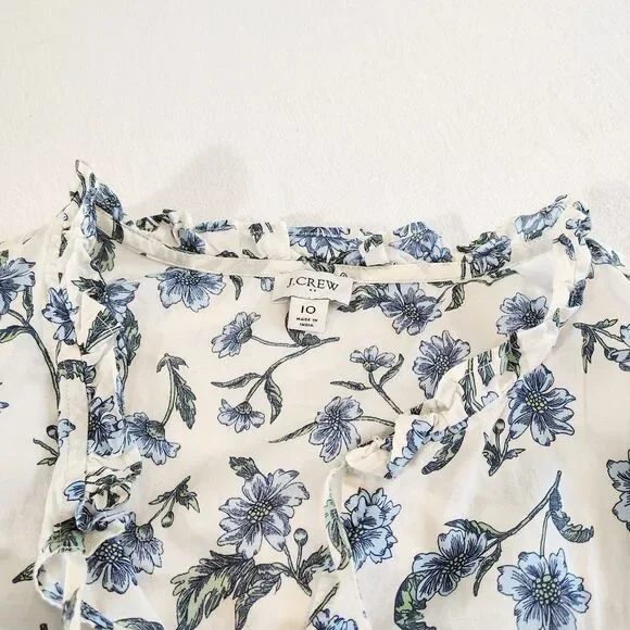 J.Crew Women's Floral Tiered Midi Dress Preppy Coastal Flowy Beachy Ruffles 10 - Picture 5 of 11